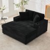 54" Corduroy Chaise Lounge – Sofa Bed with USB/C Charging & Cup Holders for Living Room - 2 of 4