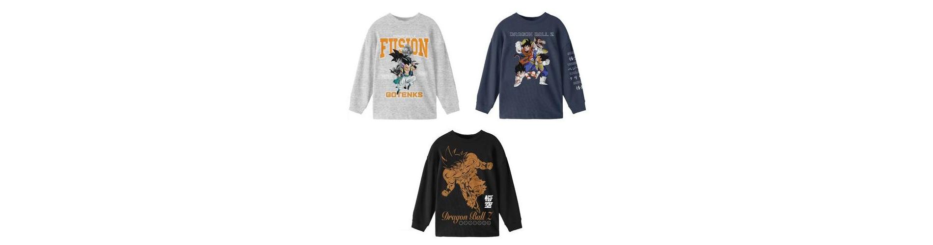 Dragon Ball Z Character Art Boy’s 3-Pack Crew Neck Long Sleeve Shirts