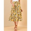 INSPIRE CHIC Women's Tiered A-line Flare Swing Elastic Waist Ruffle Floral Skirt - 4 of 4