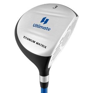 Ultimate 165CC Junior #3 Fairway Wood for Kids with Fiberglass Shaft and Headcover Blue/Pink - 1 of 4