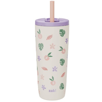 Zak Designs 20 fl oz Stainless Steel Straw Tumbler