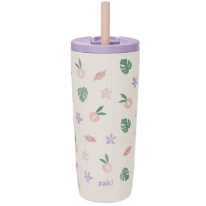 Zak Designs 20 fl oz Stainless Steel Straw Tumbler - 1 of 4