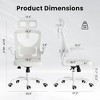 Infurnic Task and Office Chairs, Office Desk Chair with Adjustable Lumbar Support, Comfy Desk Chair for Home and Office, White, 27.2"*25.6"*40" - 4 of 4