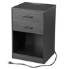 KTMBDW Nightstand with Charging Station, Side Table with 2 Drawers, Bedside Table with LED Light for Bedroom, Living Room - 4 of 4