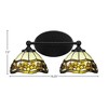Toltec Lighting Capri 2 - Light Vanity in  Matte Black with 7'' Roman Jewel Art Glass Shade - 2 of 2