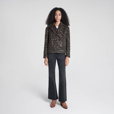 A New Day Women's Pea Coat - A New Day™ Brown Leopard Print M — фото 3