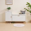 VECELO Storage Bench, 2-Tier Flip Drawers for Entryway Shoe Rack Organizer, Removable Seat Cushion - 2 of 4