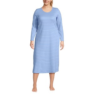 Lands' End Women's Cotton Long Sleeve Midcalf Nightgown - 1 of 3
