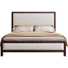 AMERLIFE Upholstered Solid Wood Bed Frame with Linen Headboard & Footboard Nailhead Trim - 4 of 4