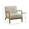 VYNXARIA Mid century modern solid wood frame lounge chair£¬Cream - 3 of 4