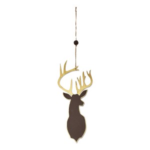 tagltd Hanging Stag Decor - Multicolor Iron Sculpture for Holiday and Everyday Decor - 17" H x 7" L x 0.25" W - 1 of 1