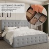 Bed Frame with 4 Drawers,Bed Frame with Headboard and Footboard,Bed Frame with Under Bed Storage, Easy Assembly, No Box Spring Needed - 3 of 4