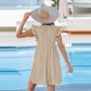 Women's Creme/Navy Eyelet V-Neck Cover-Up Mini Dress - Cupshe - 3 of 4