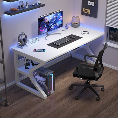 31" Small Computer Desk, Home Office Desks, Small Desk for Bedroom, Writing Study Work Table for Home and Office, Etc, White
