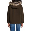 Lands' End Women's Hooded Half Zip Faux Fur High Pile Fleece Pullover - 2 of 4
