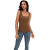 ATHLECHIC Women's Scoop Neck Ribbed Wide Strap Sleeveless Workout Basic Sport Tank Tops - 2 of 4