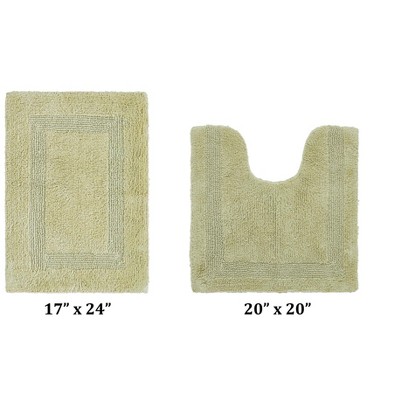 Sage Cotton Tufted Reversible Bath Rug Set, 2-Piece