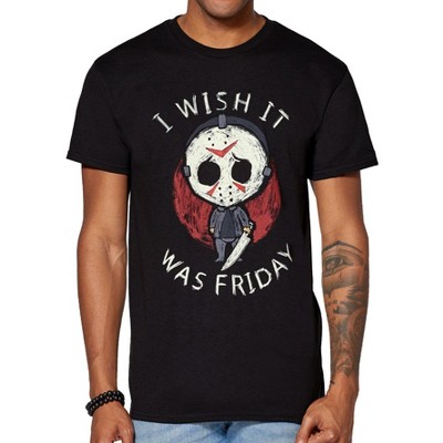 Seven Times Six Friday The 13TH Shirt Men's Jason Voorhees Chibi Short Sleeve Graphic Tee Black