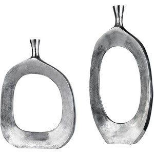 Uttermost Cierra Textured Nickel 2-Piece Modern Vase Set - 1 of 1