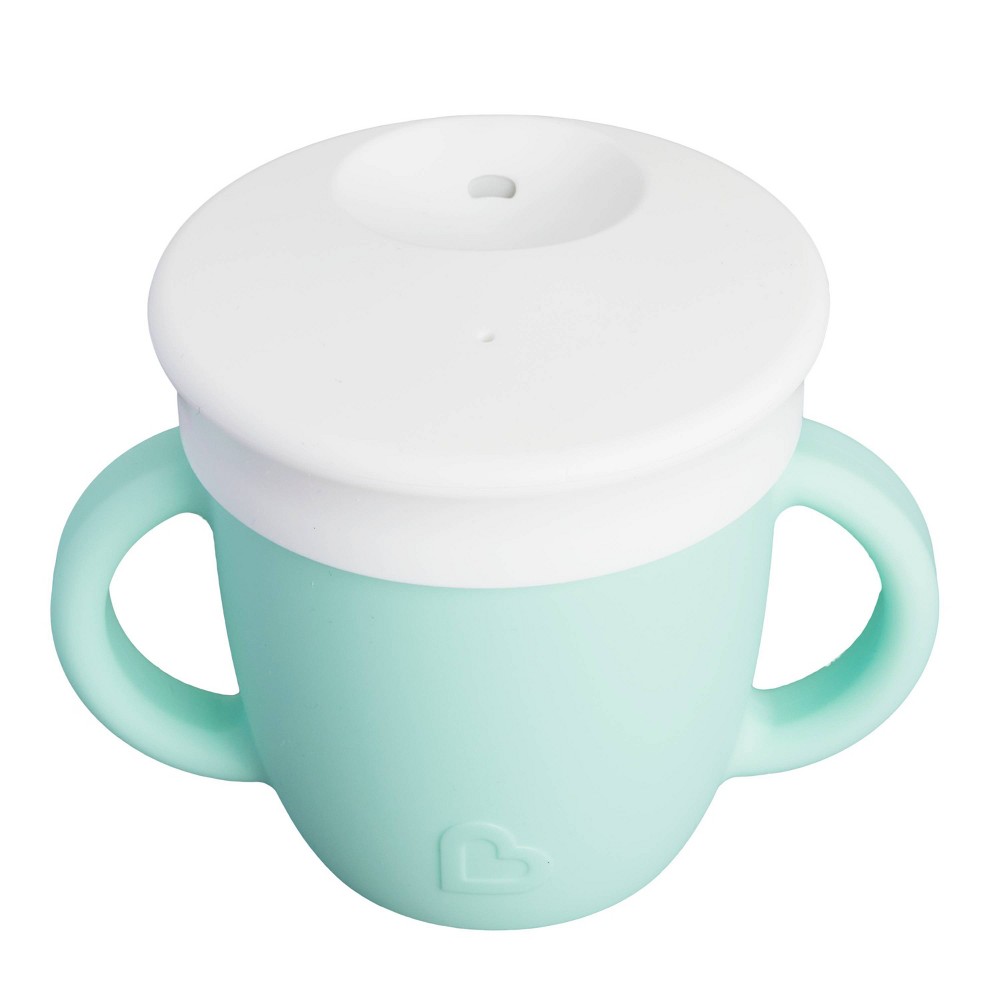 Photos - Glass Munchkin 6oz C'est Silicone! Training Sippy Cup with Lid for Babies - Mint Green: Non-Slip Grip, BPA-Free 