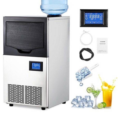 Commercial Ice Maker Machine, 140lbs/24h With 2 Water Inlet Modes And ...