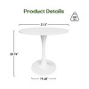 Infurnic Coffee Tables, Modern Wood Tabletop with Pedestal Base, Small Round Table for Kitchen or Living Room, White, 31.5"*31.5"*28.74" - 4 of 4