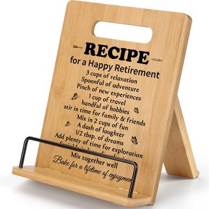The Ultimate Gift for Cooks: Bamboo Cookbook Stand with Measurement Chart | Adjustable, Sturdy Kitchen Organizer - 1 of 4