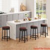 Round Swivel Bar Stool Set of 2/4, 24.4" Counter Height Bar Stool with Upholstered PU Leather Cushion, Round Backless Kitchen Barstool - 3 of 4