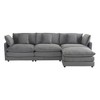 NicBex Couches for Living Room 112.6" Modular Sectional Sofa Modern L-Shape Corduroy Upholstered Sofa Couch with Side Storage Pockets, Dark Grey - 3 of 4