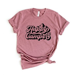 Simply Sage Market Women's Happy Camper Mountain Short Sleeve Graphic Tee - 1 of 3