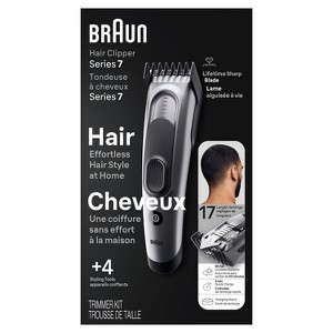 Braun Series 7 HC7390 Men's Rechargeable 17-Setting Hair Clipper + 2 Attachment Combs - 1 of 4