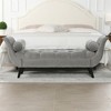 Kumasinova 64.5" Wide Ottoman Bench with Flared Armrests & Espresso Wood Legs, Medium Firm Seat, Versatile Bed Bench with 2 Bolster Pillows - 2 of 4