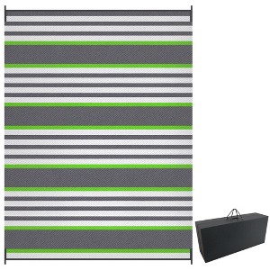 Aghana Digitals 9'x12' Reversible Polypropylene Outdoor Rug with Carry Bag, Waterproof Patio Mat - 1 of 4