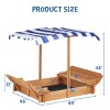 SUGIFT Kids Foldable Wooden Sandbox with Retractable UV-Protection Canopy and Bench Seats - 4 of 4