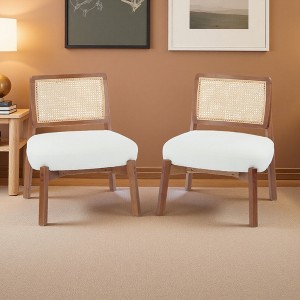 Polyester Modern Lounge Chairs Set of 2 with Woven Backrest and Plush Seating - 1 of 4