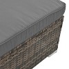 Maggift 4PCS Patio Seating Rattan Furniture Set Sectional Sofa Cushioned Garden, Tempered Glass Table, Gray, 51.1"*27.5"*25.62" - 3 of 4