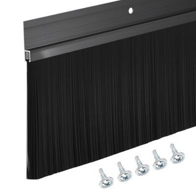 Unique Bargains Aluminum Nylon Door Brush Bottom Sweeps 35.46" x 5.83" Black 1 Pc