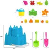4E's Novelty 17 Pc Kids Beach Toys Set w/ Bucket, Shovels, Molds & Mesh Bag, Sand Box Fun - 4 of 4