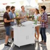 Karl Home80 Qt Patio Cooler Cart With Cabinet And Foldable Side Table - 2 of 4
