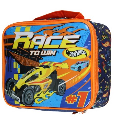 Hotwheels Race To Win Lunch Box Full Zip Around Insulated Lunch Tote Bag For Hot and Cold Food Multicolored