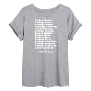 Women's - Forrest Gump - Bubbas Shrimp List Oversized Graphic T-Shirt - 1 of 4