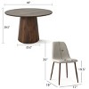 5-Piece Dining Set for 4 ,Walnut Wood 46" Round Dining Table with Armless Dining Chairs for Dining Room,Living Room-Tanpinhause - 3 of 4