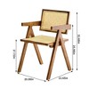 CAVINAS 17.72" Retro Dining Chairs,Set of 2,Rubber Wood Rattan Weaving Chairs for Dining Room,Wooden Accent Chairs,Dining Furniture Chairs - 3 of 4