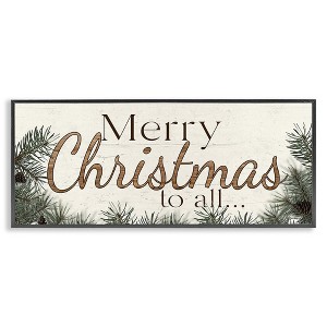 Stupell Industries Woodland Christmas Typography Black Framed Giclee Art - 1 of 4