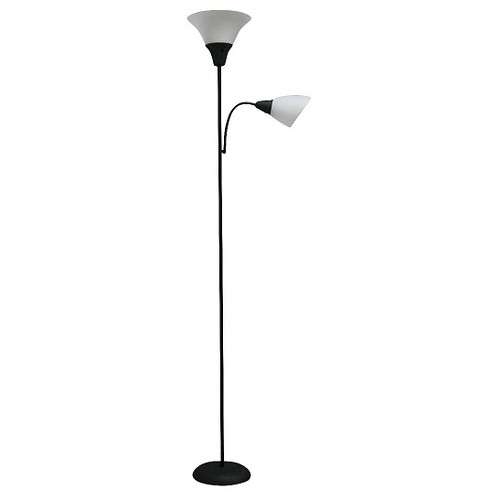 Torchiere with Task Light Floor Lamp Black Lamp Only - Room Essentials
