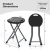 Costway 1/2 PCS 18"H  Folding Stool Portable & Foldable Camping Chair with Built-in Handle Black - image 3 of 4