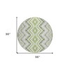 Green Ivory And Gray Geometric Washable Indoor Outdoor Area Rug - 3 of 4