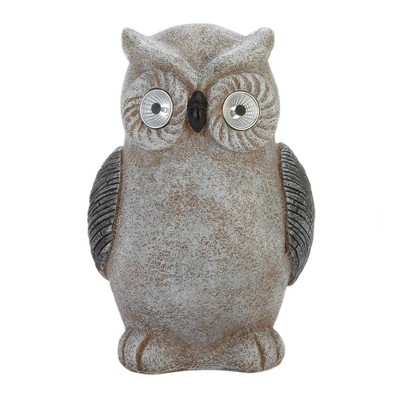 12" Polyresin Solar Owl Statue Gray - Zingz & Thingz