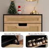 Shoe Cabinet, Shoe Storage with 3 Flip Doors, Natural Rattan Shoe Rack with Adjustable Shelf, 1 Drawer, Shoe Organizer Cabinet for Entryway - 4 of 4