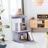 Sandinrayli 34” H Luxury 3-Tier Kitten Cat Tree with 2 Condos, Top Perch, Scratching Posts for Playing, Napping, Jumping, Light Gray - 4 of 4